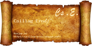 Csillag Ernő névjegykártya